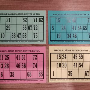 Carton de loto, lot de 4