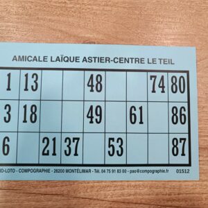 Carton de loto à l'unité